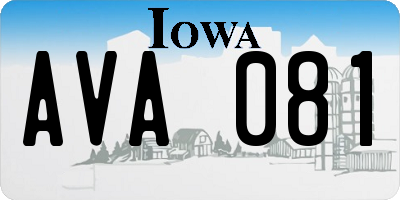 IA license plate AVA081