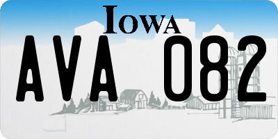 IA license plate AVA082