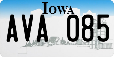 IA license plate AVA085