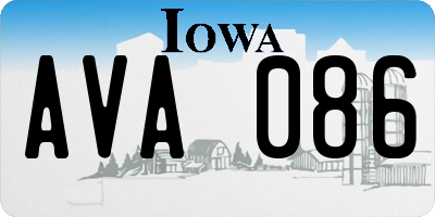 IA license plate AVA086