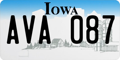 IA license plate AVA087