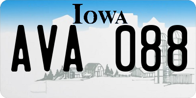 IA license plate AVA088