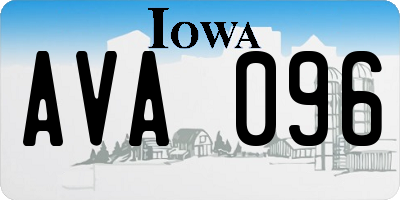 IA license plate AVA096