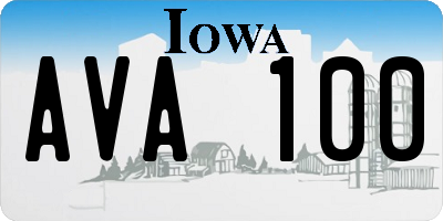 IA license plate AVA100