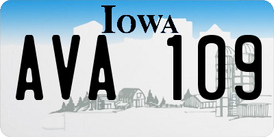 IA license plate AVA109