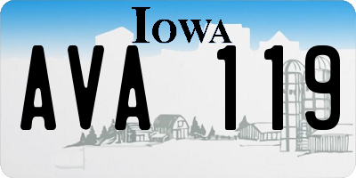IA license plate AVA119
