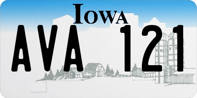 IA license plate AVA121