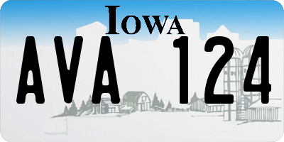 IA license plate AVA124