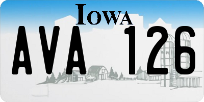 IA license plate AVA126