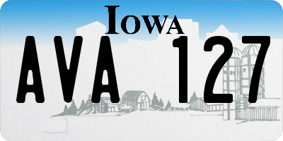 IA license plate AVA127