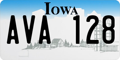 IA license plate AVA128