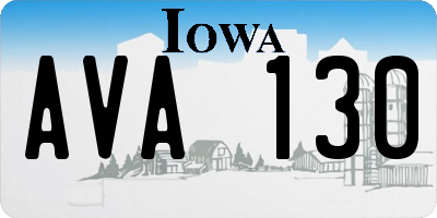 IA license plate AVA130