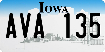IA license plate AVA135