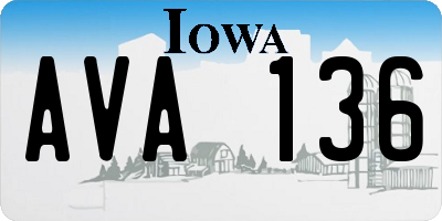 IA license plate AVA136