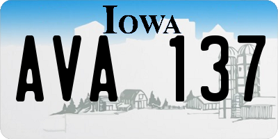 IA license plate AVA137