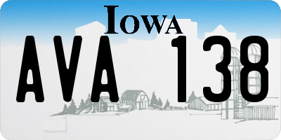 IA license plate AVA138
