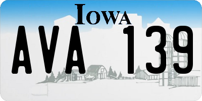 IA license plate AVA139