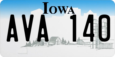 IA license plate AVA140