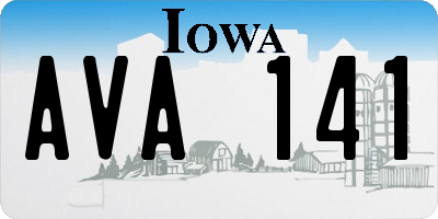 IA license plate AVA141