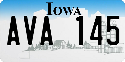 IA license plate AVA145
