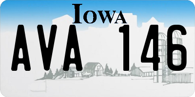 IA license plate AVA146