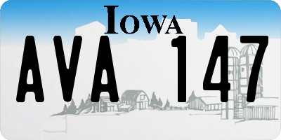IA license plate AVA147