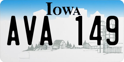 IA license plate AVA149