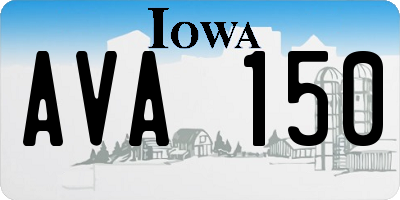 IA license plate AVA150