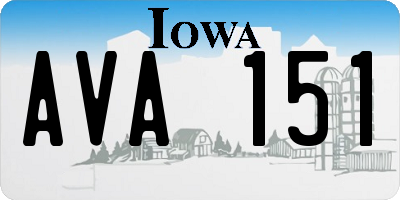 IA license plate AVA151