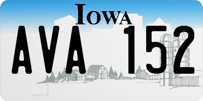 IA license plate AVA152