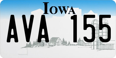 IA license plate AVA155
