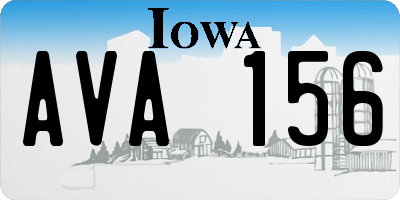 IA license plate AVA156