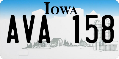 IA license plate AVA158
