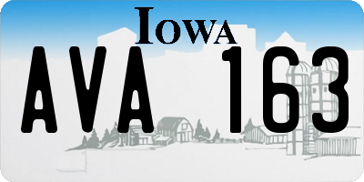 IA license plate AVA163