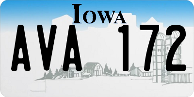 IA license plate AVA172