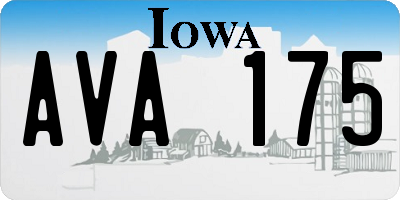 IA license plate AVA175