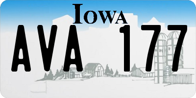 IA license plate AVA177