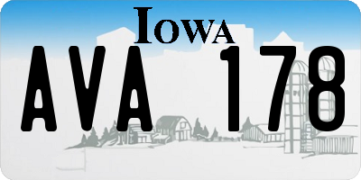 IA license plate AVA178