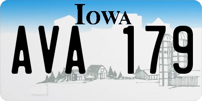 IA license plate AVA179