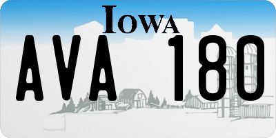 IA license plate AVA180