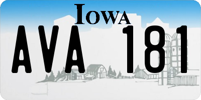 IA license plate AVA181