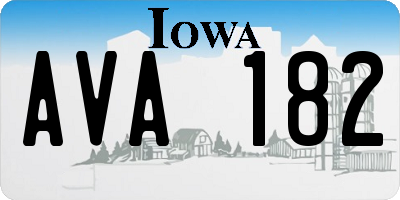 IA license plate AVA182