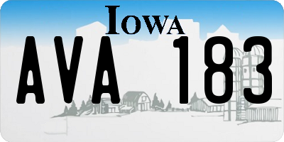 IA license plate AVA183