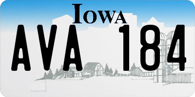 IA license plate AVA184