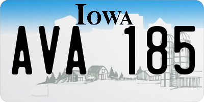 IA license plate AVA185