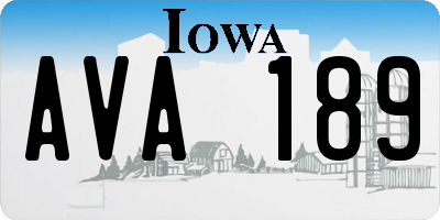 IA license plate AVA189