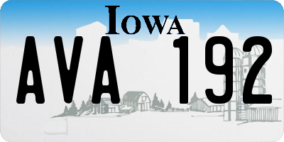 IA license plate AVA192