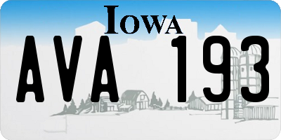 IA license plate AVA193