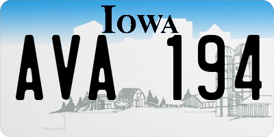 IA license plate AVA194