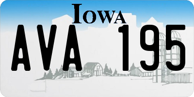 IA license plate AVA195